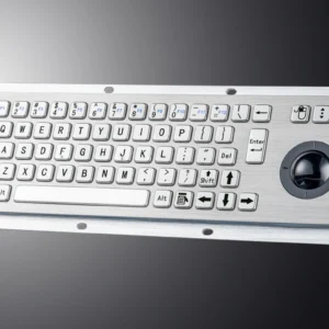 stainless steel industrial keyboard with trackball panel mount
