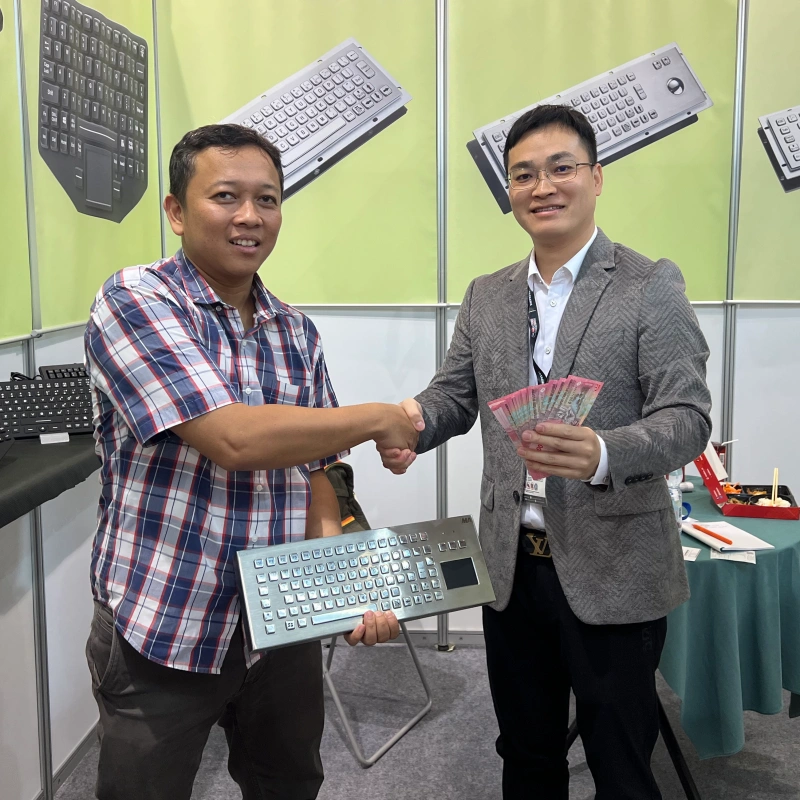 Sample testing and order confirmation for custom industrial keyboard