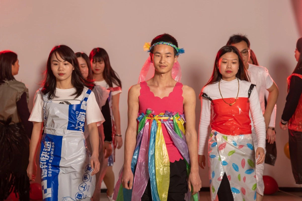 DAVOLIN employees presenting a fashion show during the company’s 2021 annual celebration event
