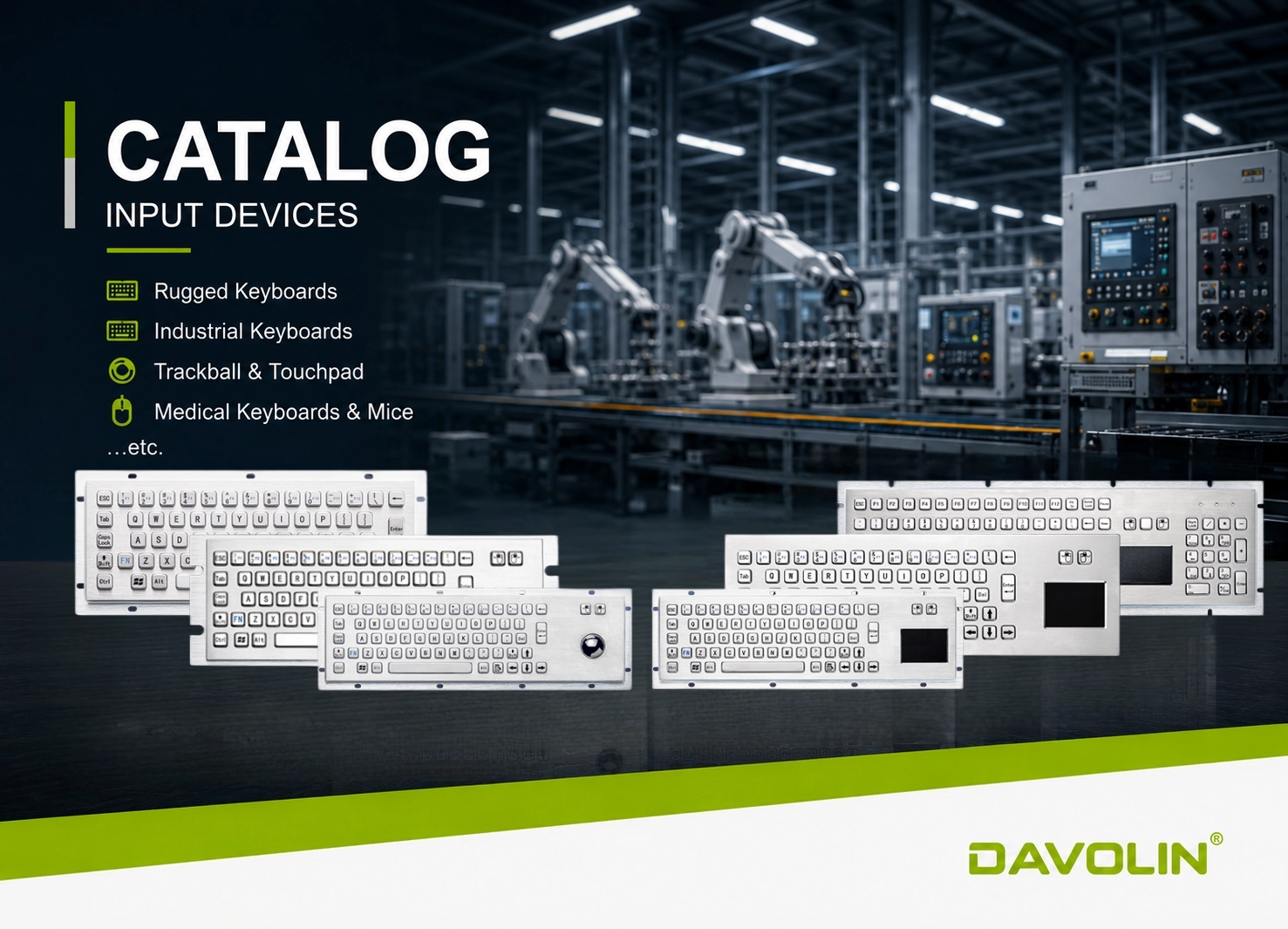 DAVOLIN industrial keyboard and input device product catalog cover
