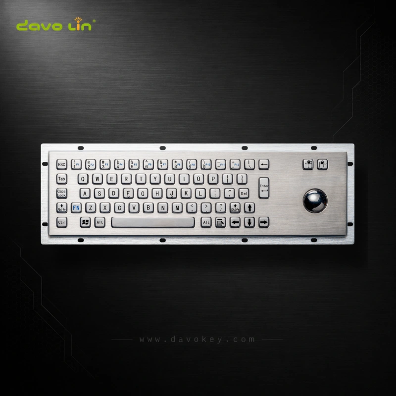 D-8602 stainless steel keyboard with trackball for Industrial control system