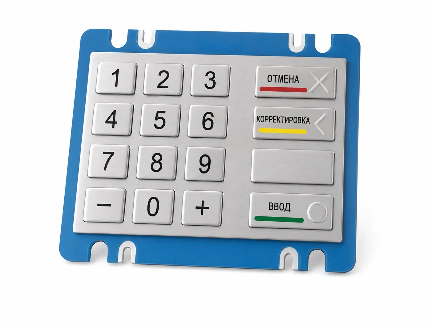 D-8216 stainless steel service keypad with Russian-language keys for ATM maintenance