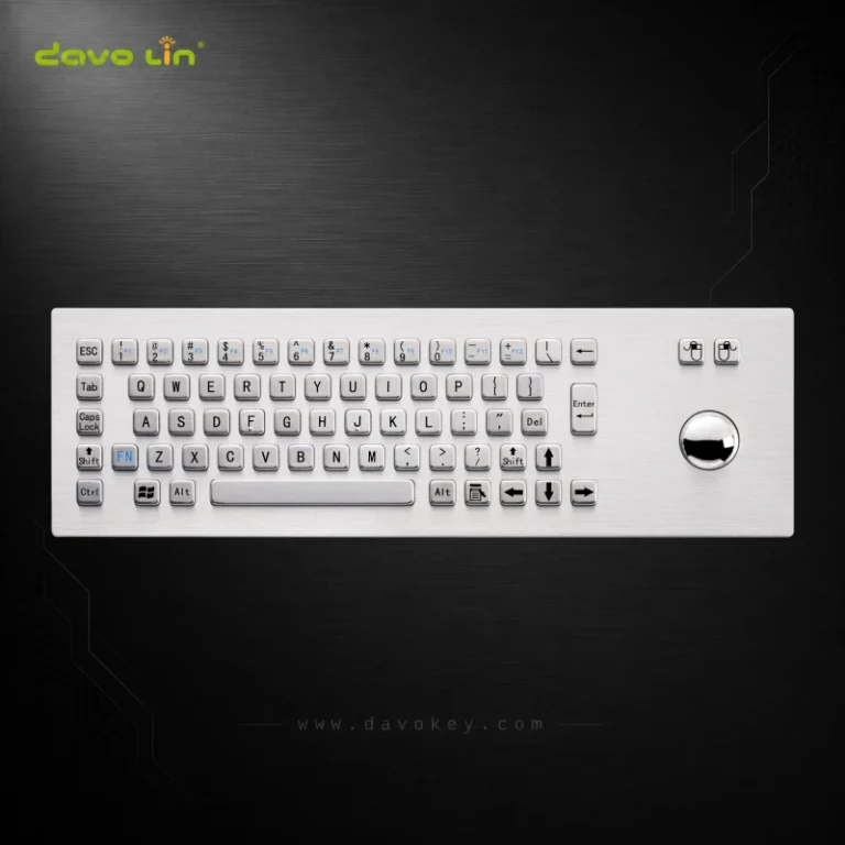 D-8603 Front Panel-Mount Stainless Steel Keyboard with Trackball