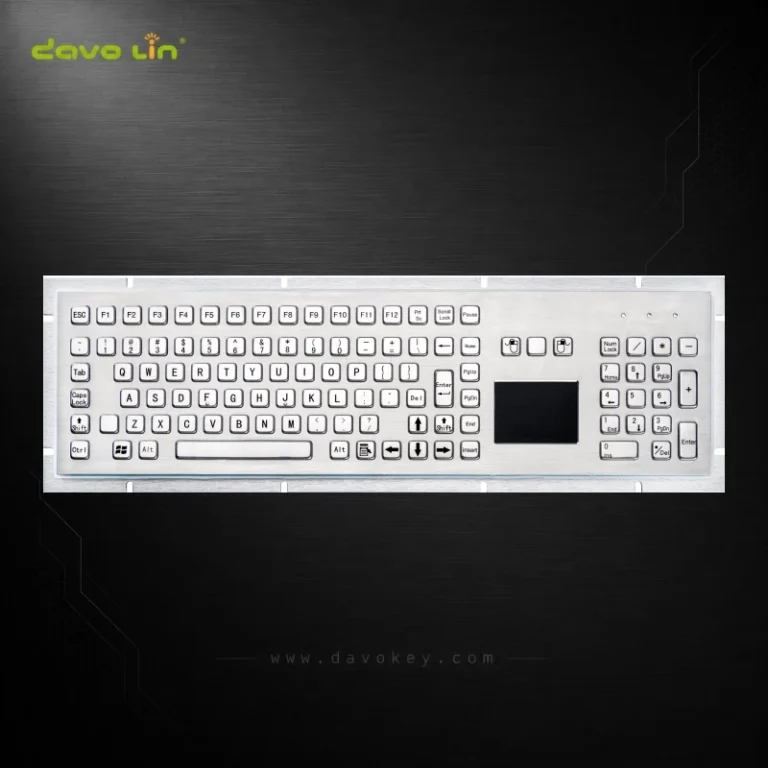 D-8605T Full-Size Panel-Mount Stainless Steel Keyboard with Touchpad