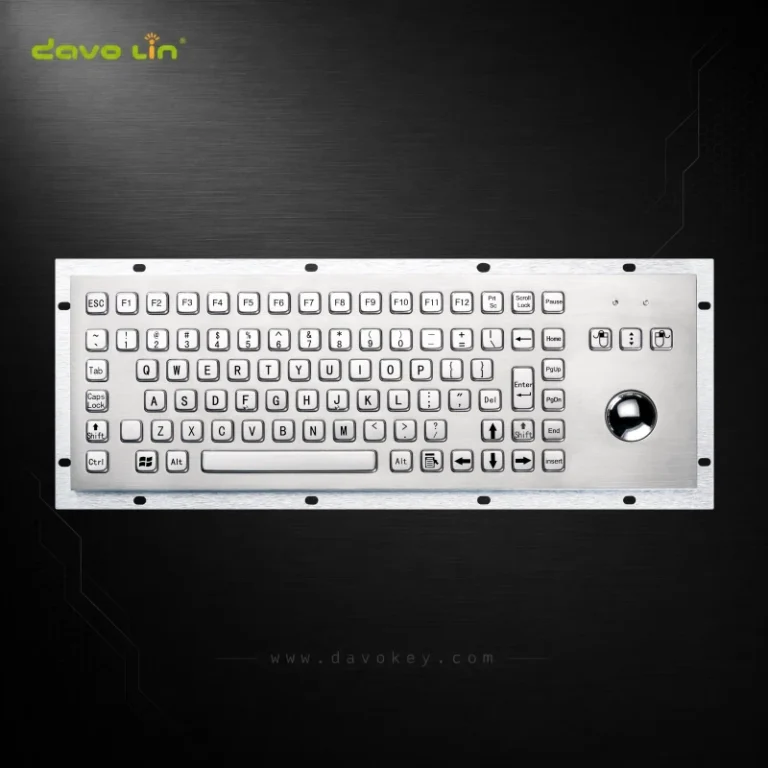 D-8606G Panel-Mount Stainless Steel Keyboard with Trackball