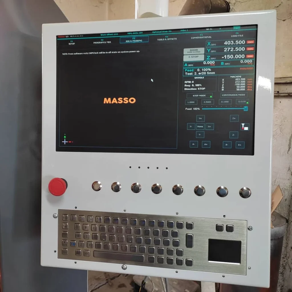 D-8607 keyboard integrated into CNC milling machine operator panel