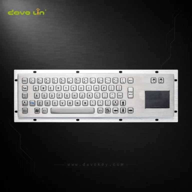 D-8607 Panel-Mount Stainless Steel Keyboard with Touchpad