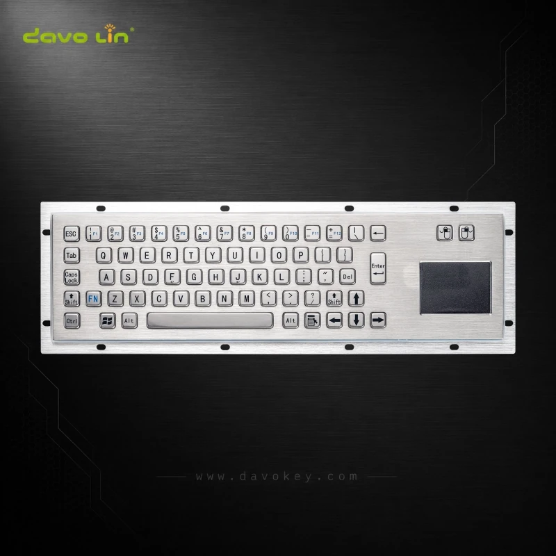 D-8607 Panel-Mount Stainless Steel Keyboard with Touchpad