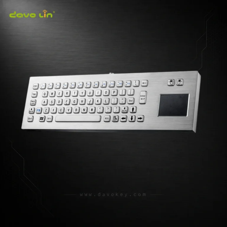 D-8608 Front Panel-Mount Stainless Steel Keyboard with Touchpad