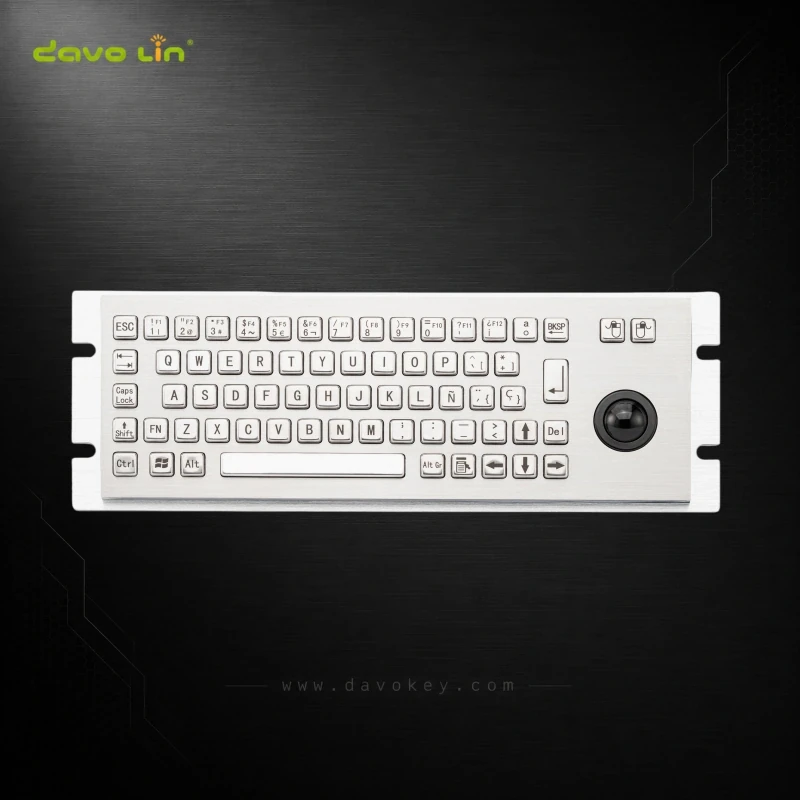 D-8630G Panel-Mount Stainless Steel Keyboard with Trackball