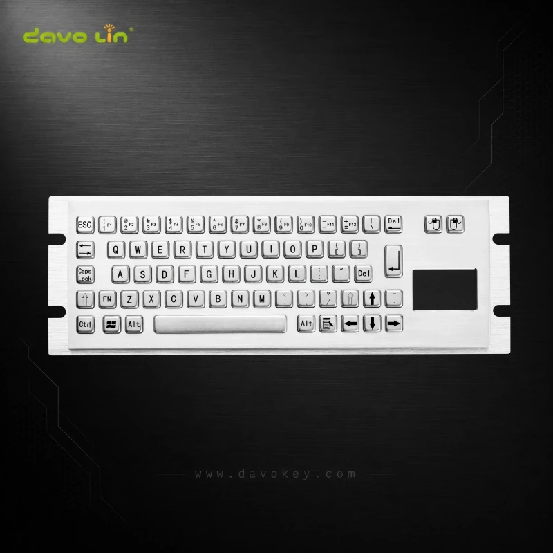 D-8630T Compact Panel-Mount Stainless Steel Keyboard with Touchpad