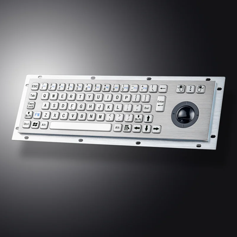 Angled view of the D-8635G keyboard and removable trackball assembly