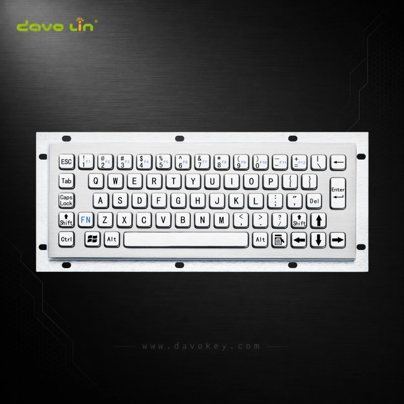 D-8656 Smaller Size Panel-Mount Stainless Steel Keyboard