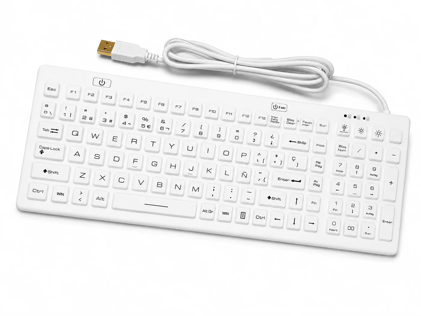 Sealed silicone keyboard configured for a mobile medical workstation